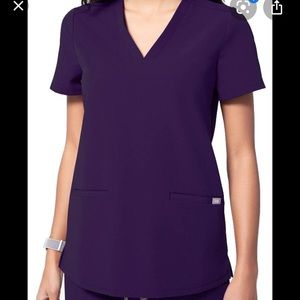 XS Figs Casma Scub Top Eggplant